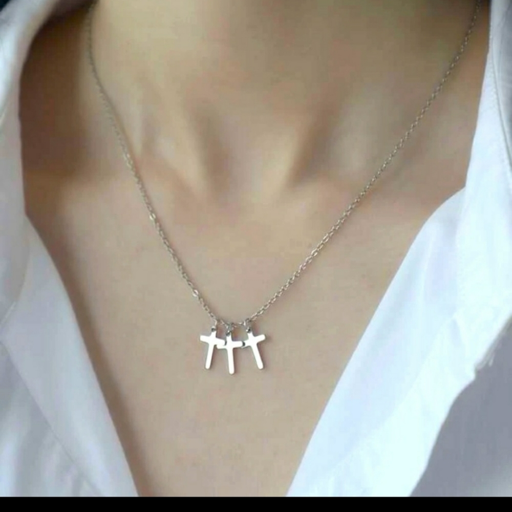 Dainty Silver Cross Necklace